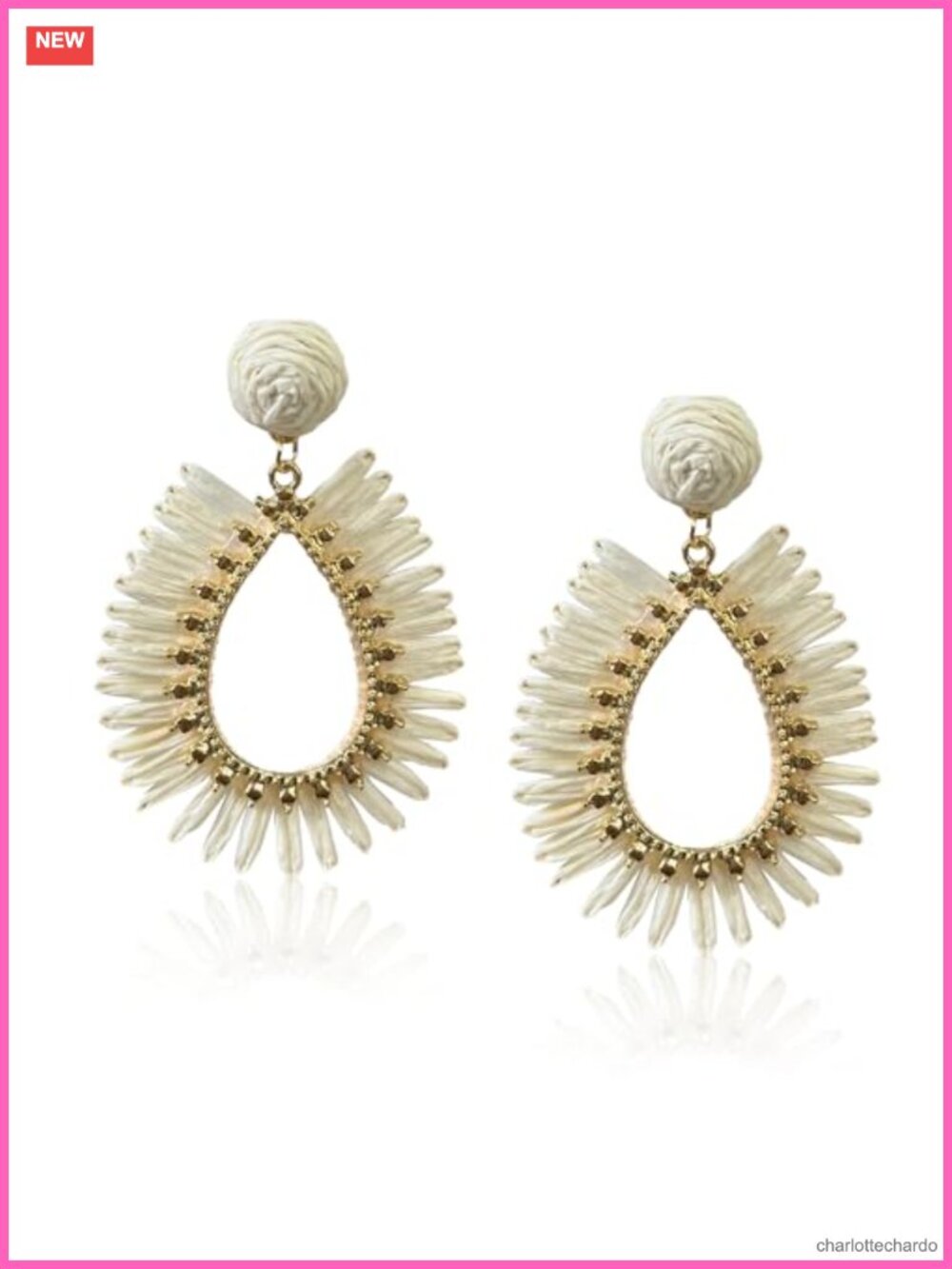 Rattan Dangle Drop Earrings Boho Raffia Woven Handmade Summer Beach